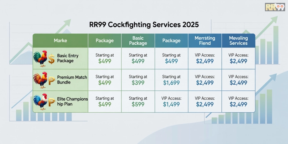Bảng giá dịch vụ đá gà chọi rr99 cập nhật năm 2025 với các gói ưu đãi