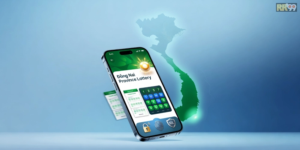 Minh họa khái niệm xổ số đồng nai rr99 với giao diện nền tảng trực tuyến hiện đại