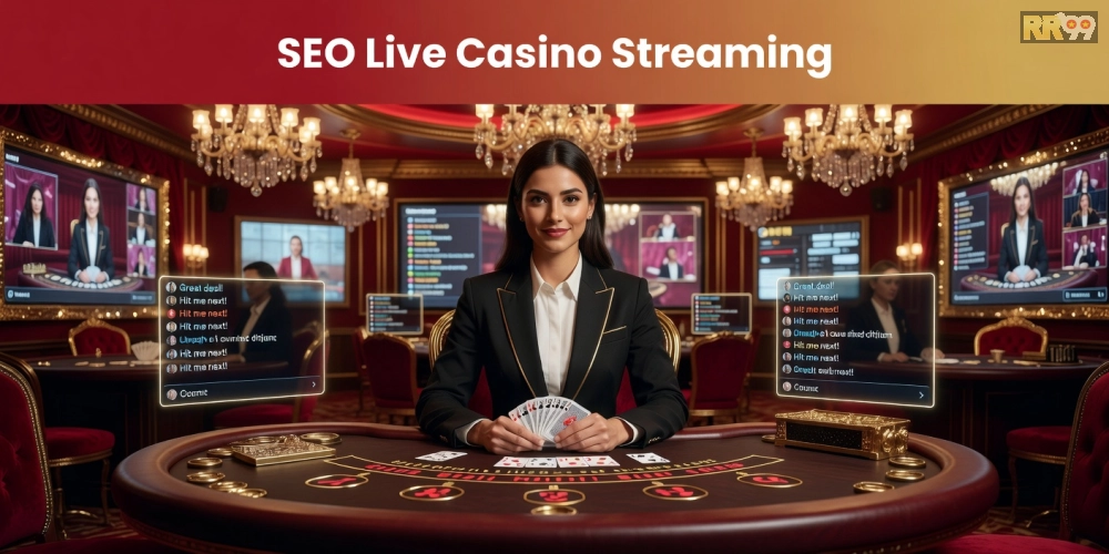 Minh họa khái niệm trực tiếp casino rr99 với dealer chuyên nghiệp và giao diện hiện đại